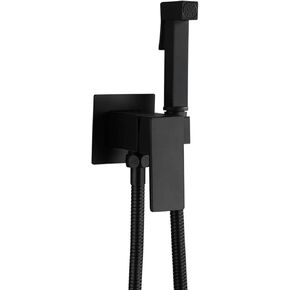 High Pressure Brass Handheld Bidet Sprayer Kit for Toilet, Cloth Diaper Sprayer with Hose, Wall Mounted, Black