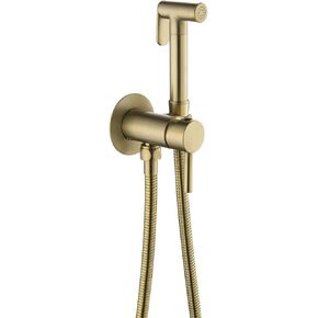 Bidet Sprayer for Toilet, Wall Mounted Hot and Cold Bidet Faucet, Handheld Cloth Diaper Sprayer Kit,Chrome (Color : Brushed Gold) (Brushed Gold)