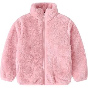 Boys Girls Plush Fleece Sweater Jacket Fall Winter Soft Furry Turtle Neck Coat Cozy Thermal Outerwear Knitwear