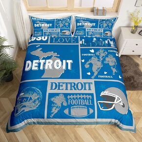jejeloiu Football Bedding Set Toddler Size Philadelphia Comforter Cover for Kids Boys Girls Rugby Sports Room Decor American Football City Duvet Cover Green Gray Zipper Soft