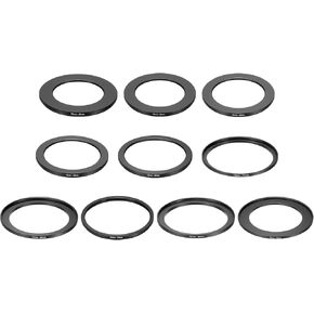 PATIKIL Step Up Down Ring Adapter Set, 10 Pcs Filter Step-Down Rings Camera Lens Filters Metal Ring Digital for ND IR DSLR Lenses, Black