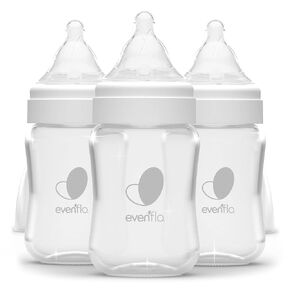 توازن التغذية Evenflo + زجاجات زجاجية عريضة الرقبة - 6 أوقية 3 عبوة