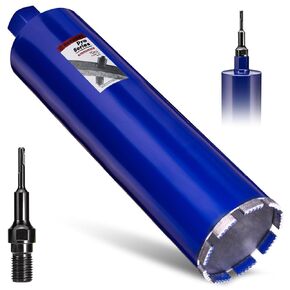 4" Pro Concrete Core Drill Bit with SDS Plus Adapter (1-1/4"-7 Thread) - 14" Cutting Depth & Upgraded Welded Teeth Core Bits for Concrete with Rebar, Brick, Masonry,Stucco,Mortar,Wet Coring