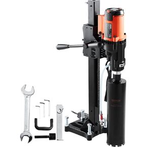 Diamond Core Drilling Machine, 8in Wet&Dry Concrete Core Drill Rig with Stand, 750RPM Speed & 1-1/4" 5/8" Thread & Lifting Handle, 8in Drilling Diameter for Concrete Brick Block Stone, 2500W