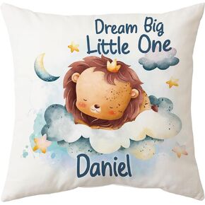 Hyturtle Personalized Boys Girls Nursery Throw Pillow (Insert Included) Gifts -Nursery Cushion -New Baby Boy Girl Gift -Baby Shower Pillow - Adventure Custom Name Sofa Couch Cushion Home Decor Pillow