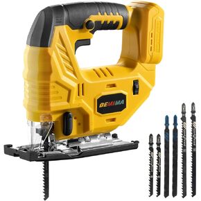 Cordless Jig Saw for De-Walt 20V Battery, 7 Speed Variable ​​Up to 3200RPM, LED Light, 45° Bevel Cuts, 3 Orbital Motions, with Jig Saw Blade for Straight/Curve/Circle Cutting(Battery Not Include)