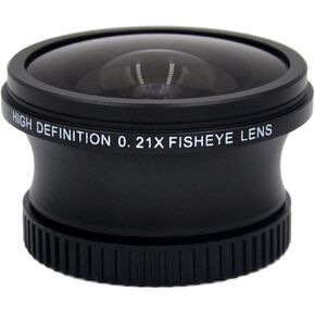 Sony DCR-DVD308 0.21x High Grade Fish-Eye Lens (180° Diagonal Angle of View) + Stepping Ring (30mm-37mm) + Nwv Direct Micro Fiber Cleaning Cloth