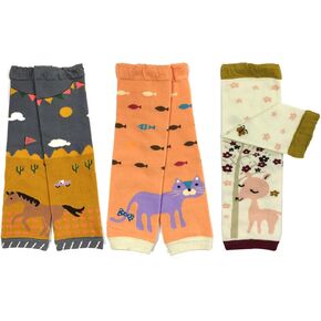 Bowbear Baby 3-Pair Leg Warmers, Horse, Cat, Deer