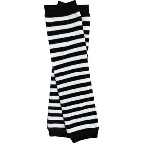 juDanzy Baby Toddler and Child Polka Dot, Christmas, Halloween and Thanksgiving Style Leg Warmers (Newborn, Black Stripe)