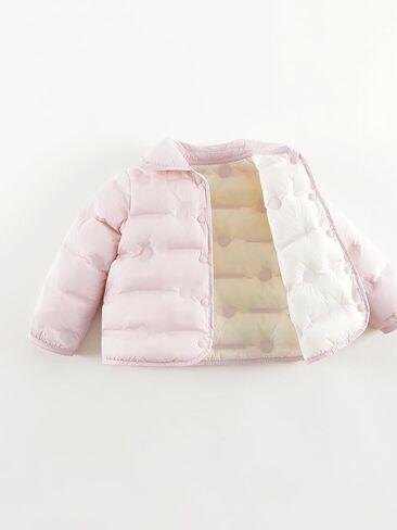 marc & janie Baby Girls Ultralight Lapel Down Coat Long Sleeve Snap Button Coat Warm Outerwear 241606 in Kuwait