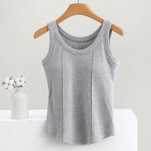 Women's Sleeveless Sweater Vest Summer Crew Neck Cotton Ribbed Knit Lightweight Pullover Casual Slim Fit Tank Tops in Saudi Arabia
