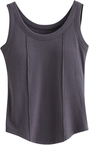 Women's Sleeveless Sweater Vest Summer Crew Neck Cotton Ribbed Knit Lightweight Pullover Casual Slim Fit Tank Tops in Saudi Arabia