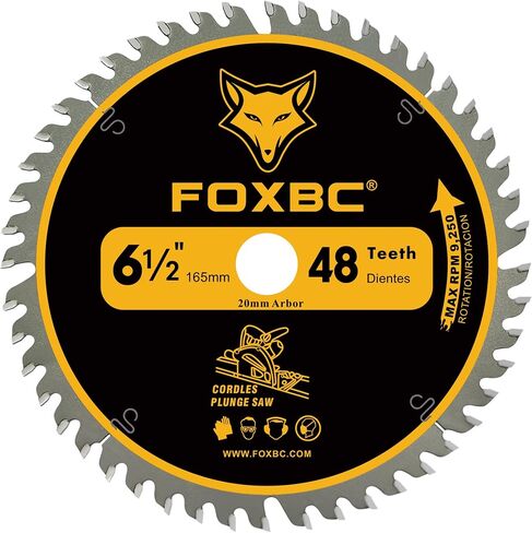 FOXBC 7-1/4 بوصة شفرة منشار دائري قطع الخشب 60 سنًا لديوالت، سكيل، ميلووكي، ماكيتا، ريوبي، منشار دائري بلاك + ديكر - عبوتان in Saudi Arabia