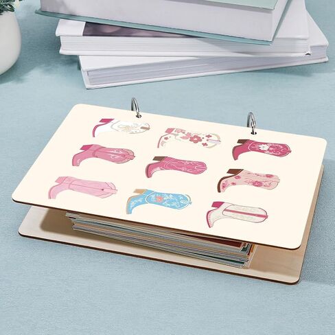 منظم بطاقات رعاة البقر الممتاز منظم بطاقات المعايدة Western Cowgirl Western Preppy Keeper Storage Cards Holder Wooden Keeper Binder Photo ألبوم 2 حلقات مع كمة وجيوب داخلية 20 ٪ in Kuwait