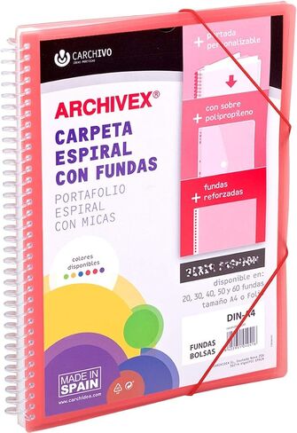 Carchivo Archivex Star 20-Pocket Spiral Binder - Red in Saudi Arabia