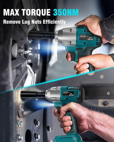 LHRETXQ 1/2'' Cordless Impact Wrench- 500Ft-lbs Power Impact Wrench- Impact Gun with 21V 4.0 Ah Battery and Charger Impact Driver Drill in Saudi Arabia