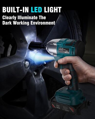 LHRETXQ 1/2'' Cordless Impact Wrench- 500Ft-lbs Power Impact Wrench- Impact Gun with 21V 4.0 Ah Battery and Charger Impact Driver Drill in Saudi Arabia