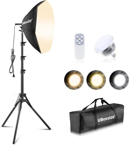 طقم إضاءة Ubeesize Softbox Fotography ، 20 '× 20' 'مجموعة إضاءة Softbox الاحترافية مع 85W 3000-7500K مصابيح LED ، أضواء الاستوديو للتصوير الفوتوغرافي/البث المباشر/تسجيل الفيديو in Kuwait