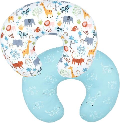 Winmany Baby Nursing Pillow Cover Infant Removable Breastfeeding Pillowcase Cute Pattern Newborn Nursing Slipcovers Neuter Cushion Cover for Girls Boys (Cute Animals) in Saudi Arabia