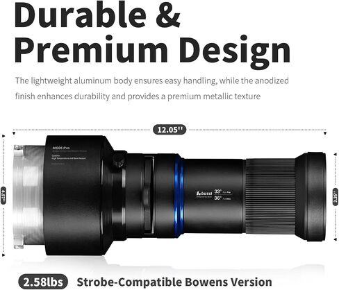 MG06 Pro Optical Bowens Mount Snoot kit with 30 gobos, 33° Lens Optical Snoot Spotlight for Photography Spotlight Projector kit, (Bowens Mount for Strobe Lights) in Kuwait