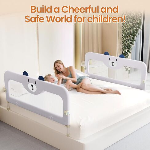 omzer Bed Guard Rail for Toddlers - 32'' Swing Down & Height Adjustable Bed Rail for Toddlers Baby Bed Rail Guard for Twin, Queen, King, Full Size Bed in Kuwait