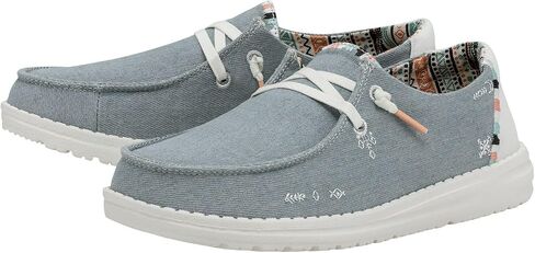 Hey Dude Women's Wendy Boho Light Denim Size 6 | Women's Shoes | Women's Slip On Shoes | Comfortable & Light-Weight in Saudi Arabia