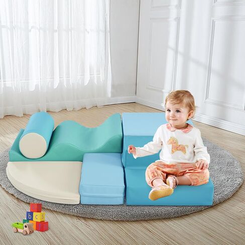 Merax Climbing Toys for Toddlers, Soft Climb and Crawl Playset Indoor Baby Soft Foam Blocks for Climbing, Crawling, 6-Piece in Saudi Arabia