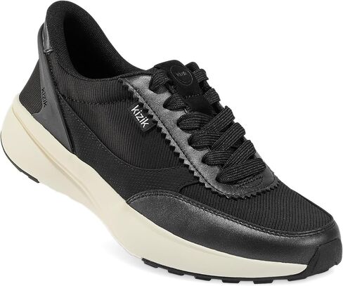 أحذية Kizik Womens: باريس - انزلاق مريح ، تنفس ، غير رسمي على أحذية رياضية ، جلد كامل للحبوب ، راحة خالية من اليدين للمشي والجري in Kuwait