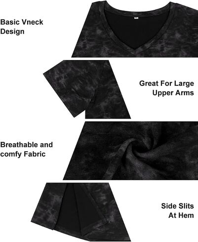 RITERA Plus Size Tops for Women Oversized Summer Basic V Neck Short Sleeve Henley Shirt Casual Blouses XL-5XL in Saudi Arabia