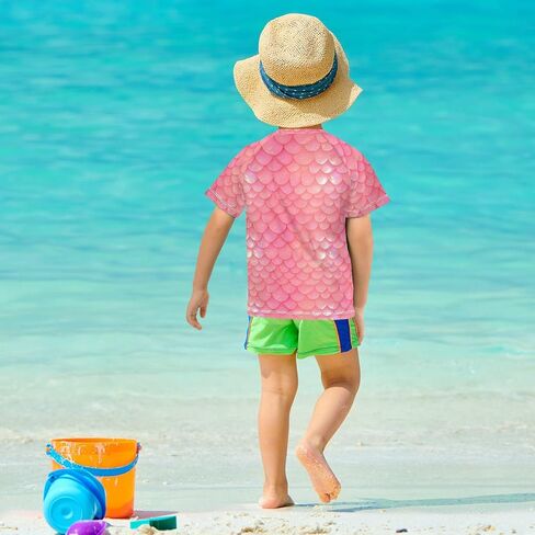 Kids Bathing Suits Boys Short Sleeve Rash Guard Girls in Saudi Arabia