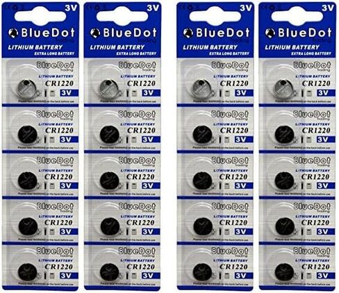 BlueDot Trading CR1220 3 Volt Lithium Coin Cell Non-Rechargeable Battery for calculators, car keys remote, watches, flashlights, remote controls, 3 Count in Saudi Arabia
