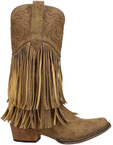 ROPER Womens Rickrack Snip Toe Casual Boots Mid Calf Low Heel 1-2" - Brown in Saudi Arabia