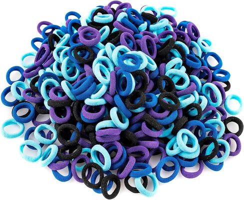 400 PCS Baby Hair Ties – No Damage Elastic Ponytail Holders, Soft Seamless Multicolor Hair Bands for Toddlers and Girls, Baby Hair Accessories (Mixed blue) in Saudi Arabia