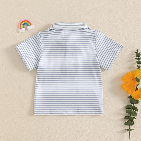 Toddler Baby Girl Boy Short Sleeve Golf Club Embroidery Polo Shirt Lapel Button Striped Shirts Summer Clothes in Saudi Arabia