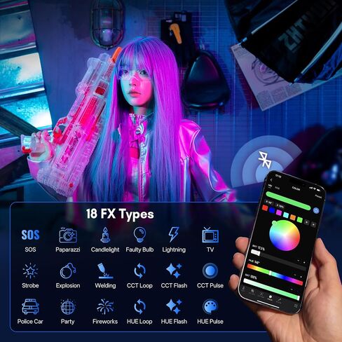 ZHIYUN CINEPEER CX50, 50W RGB Video Light, Full Color 2700K-6500K Portable Camera Light, TLCI/CRI96+, APP Control with Grip Battery, 18 Creative Effects for Video Recording/Portrait Shooting in Saudi Arabia