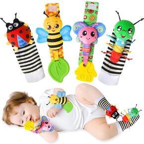 ألعاب الطفل من 0 إلى 6 أشهر ، لعبة Baby Rattles لعبة من 0 إلى 12 شهرًا ، جوارب معصم الأطفال ومكتشف Foot-ألعاب الأطفال حديثي الولادة ، لعبة قدمها لمدة 0 إلى 12 شهر