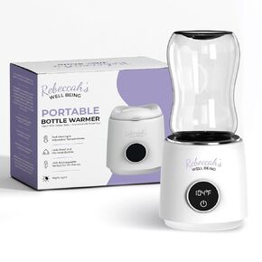 Portable Bottle Warmer for Travel with built in Nightlight, Fast 4 Heat Settings, Lightweight, Leak-Proof Design & Safe Rechargeable Baby Bottle Warmer for Breastmilk Formula or Water, Travel-Friendly