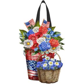 Briarwood Lane Red White and Beautiful Wood Door Hanger