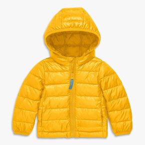 Primary Baby Lightweight Puffer Jacket Water-Repellent and Windproof Made with 100% Recycled Materials (Mustard, 18M-24M)