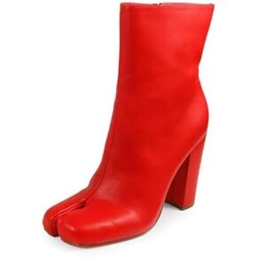 Liliana Mahomes-1 Womens Split Toe Tabi Boots Chunky Block Heel Ankle Booties