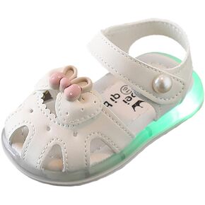 Light Up Sandals for Baby Girl Boy Cute Luminous Closed Toe Soft Sole Lightweight Breathable Running Sneakers