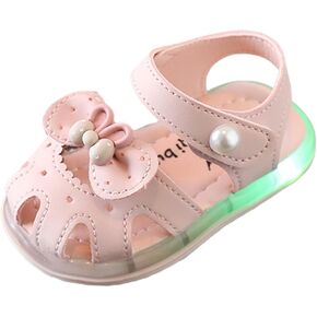 Light Up Sandals for Baby Girl Boy Cute Luminous Closed Toe Soft Sole Lightweight Breathable Running Sport Shoes