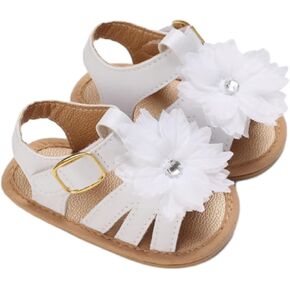 Baby Girl Sandals Infant Soft Anti-Slip Rubber Soft Sole Beach Flats Flower Outdoor Open Toe Breathable Summer Shoes