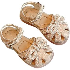 Glitter Pearl Bow Dress Shoes للأطفال الصغار
