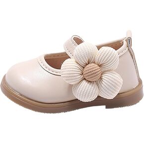Baby Girls Dress Shoes Mary Jane Soft Leather Sole Cute Flower Wedges Sandals for Kids Princess Wedding Party School