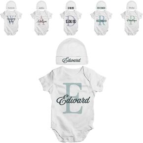 Personalized Bodysuit for Home Coming Customized Newborn Outfit Set With Beanie