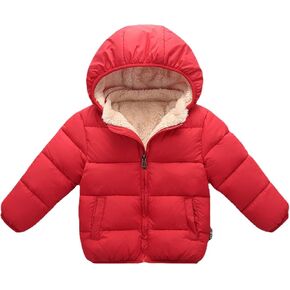 sfdgfhyf Baby Boys Girls Winter Coat Toddler Fleece Lined Hooded Puffer Jacket Quilted Bubble Coat Thicken Boy