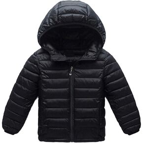 FLITAY Kid Winter Looser Fit Hooded Down Jacket Lightweight Warm Packable Jacket with Pocket