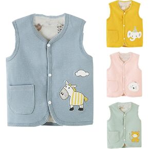 Unisex Baby Sweater Vest Knitted Soft Unifor𝐦 Cotton V-Neck Sleveeless Waistcoat Vest Infant Vest Down (Blue, 18-24 Months)