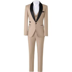 Suit for Boy Formal Suit for Kids Tuxedo Suits for Boys Wedding Outfit 3 Piece Boy Dress Suits with Shawl Lapel